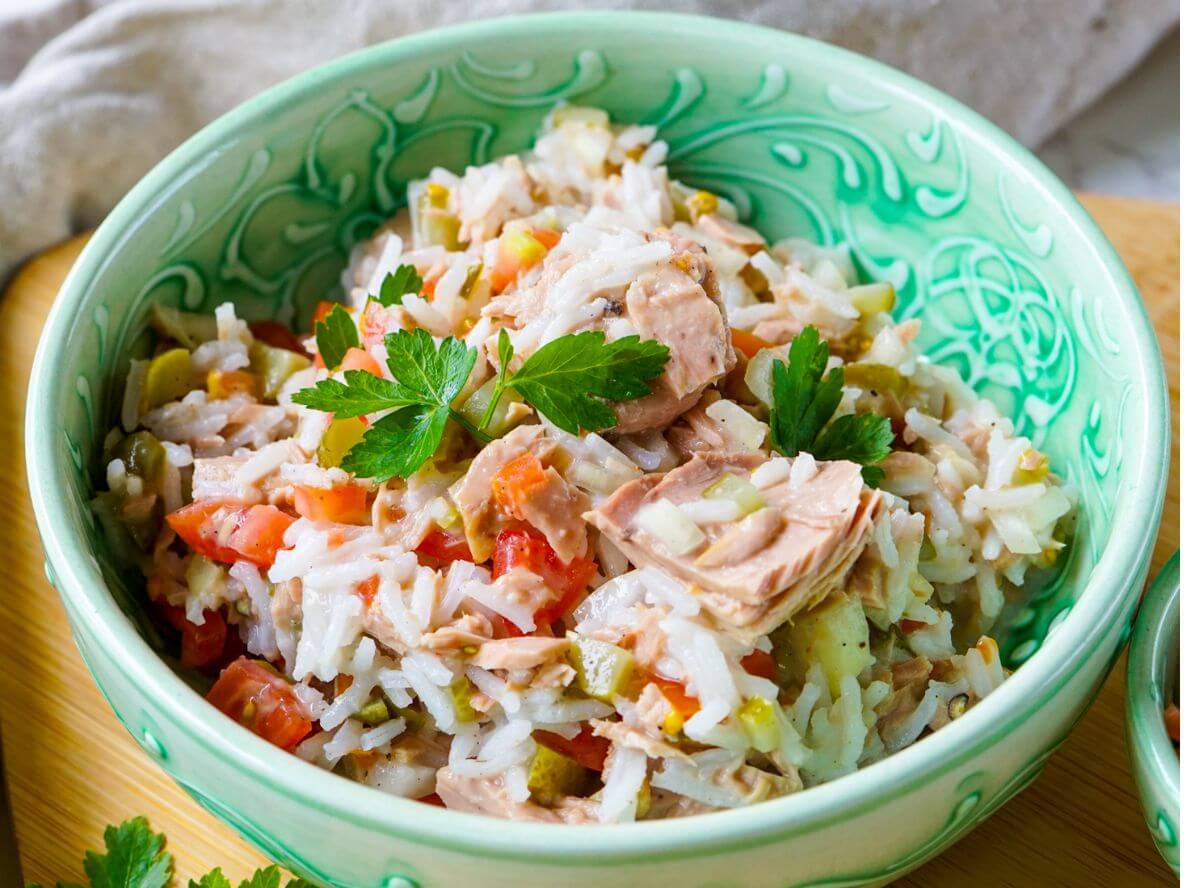 Leckerer Reissalat mit Thunfisch